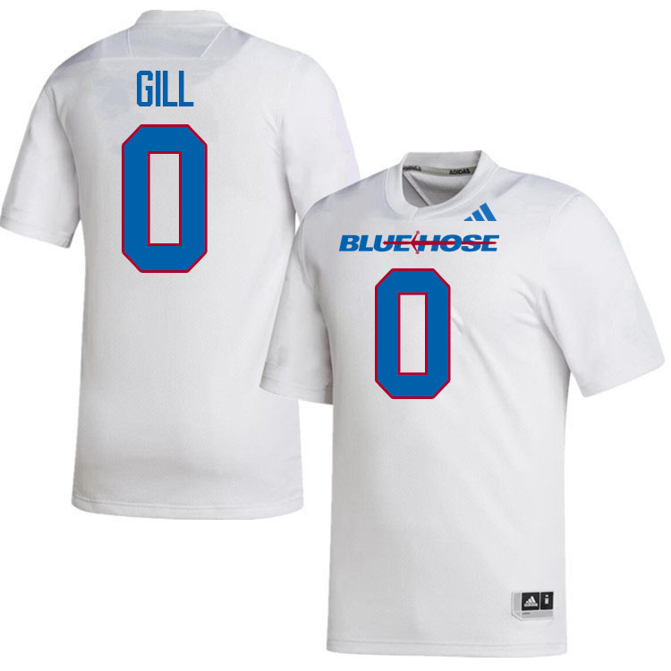 Presbyterian Blue Hose #0 Cincere Gill College Football Jerseys,Uniforms-White
